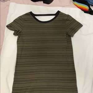 FOREVER 21- Green and Black T-shirt dress cut out